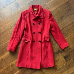[Nicole Miller] Vibrant Red Pea Coat